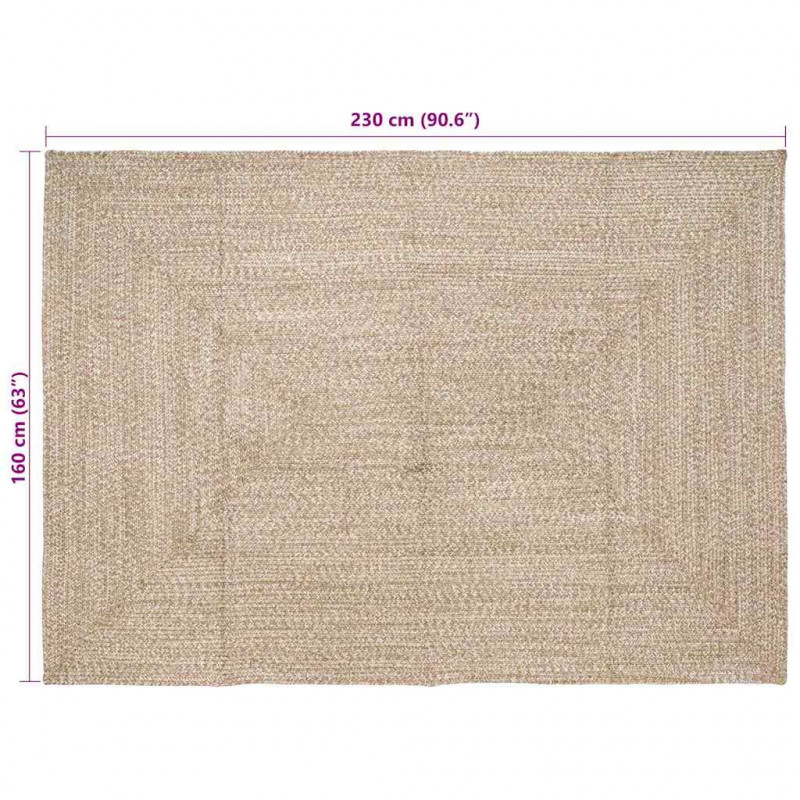 Dywany pokojowe Prostokątny Naturalne i białe 160 x 230 cm Juta