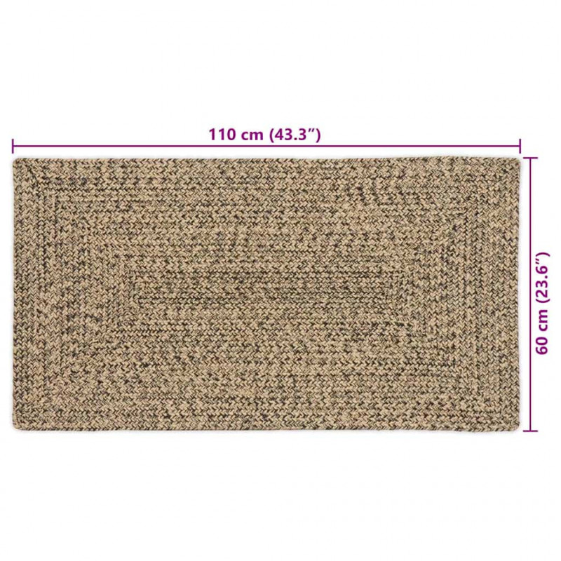 Dywany pokojowe Prostokątny Naturalny i czarny 60 x 110 cm Juta