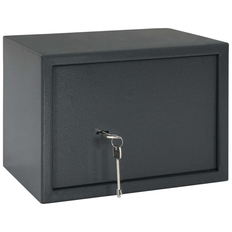 Sejf Z blokadą ciemno szary 35 x 25 x 25 cm Stal