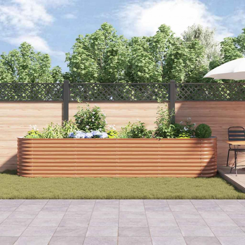 Podniesiony grządka Brązowy 400 x 80 x 81 cm Stal