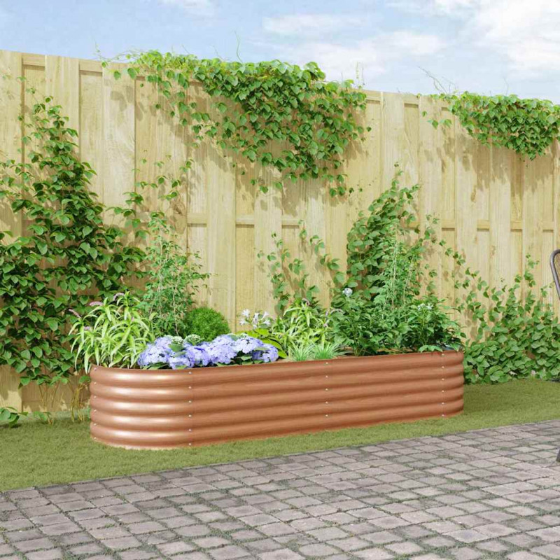 Podniesiony grządka Brązowy 240 x 80 x 44 cm Stal