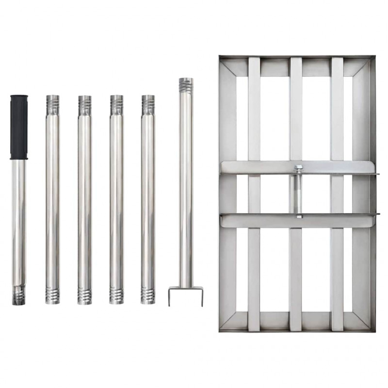 Grabie ogrodowe Srebrny 45 x 25 x 200 cm Stal nierdzewna