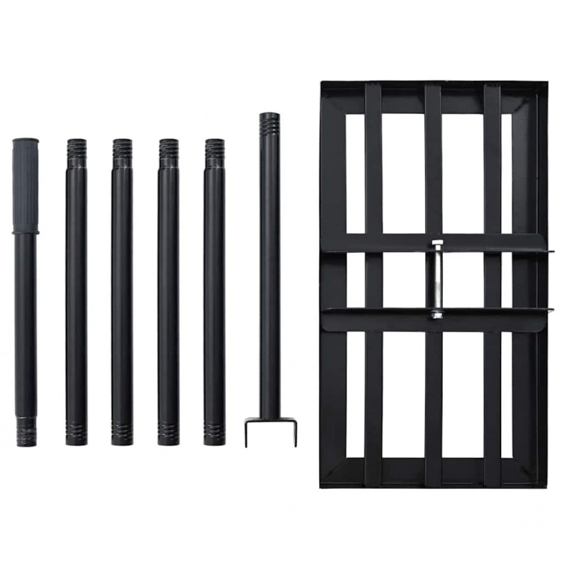 Grabie ogrodowe Czarny 45 x 25 x 200 cm Stal malowana proszkowo