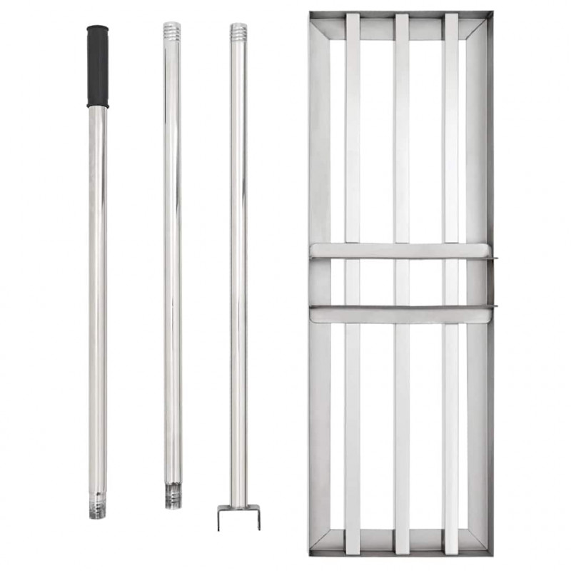Grabie ogrodowe Srebrny 75 x 25 x 200 cm Stal nierdzewna