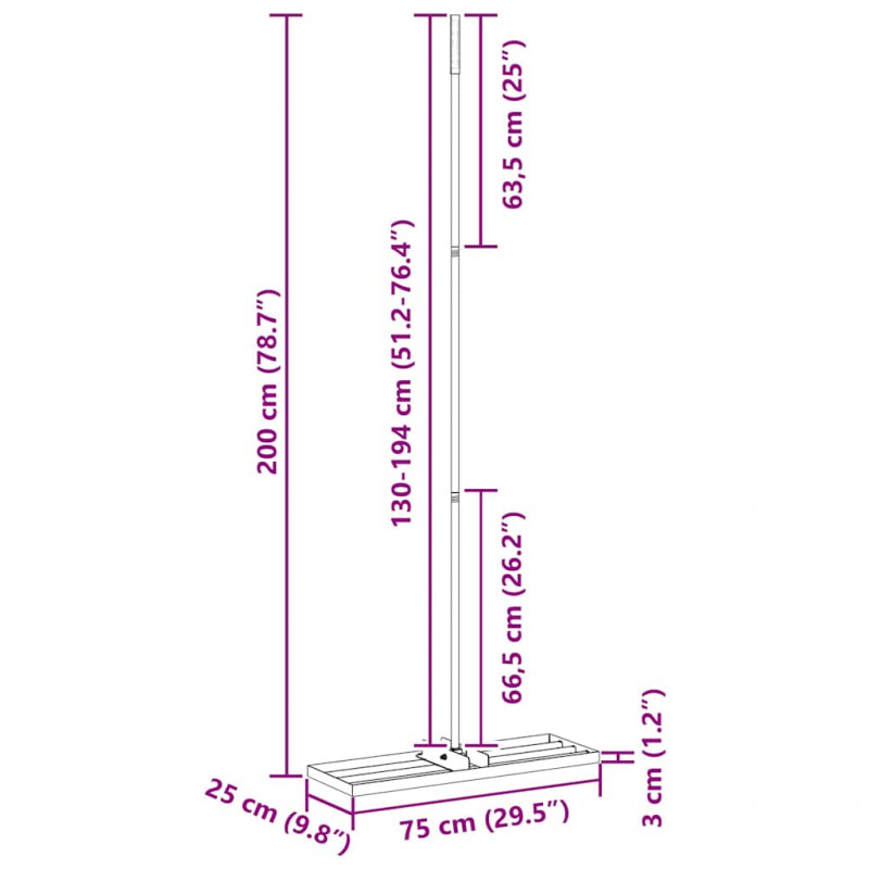 Grabie ogrodowe Srebrny 75 x 25 x 200 cm Stal nierdzewna