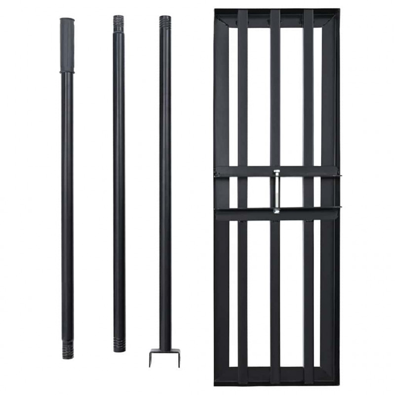 Grabie ogrodowe Czarny 75 x 25 x 200 cm Stal malowana proszkowo