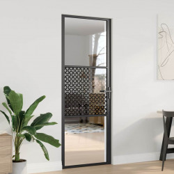 Drzwi szklane Fretwork Czarny 76 x 3.5 x 201.5 cm Aluminium