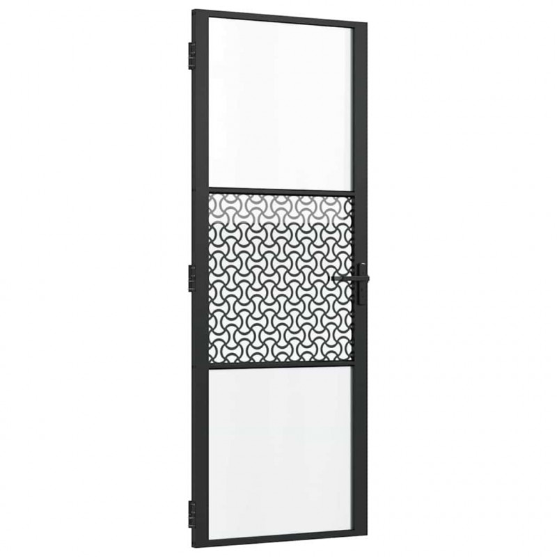 Drzwi szklane Fretwork Czarny 76 x 3.5 x 201.5 cm Aluminium