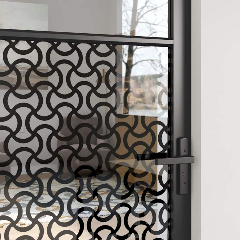 Drzwi szklane Fretwork Czarny 76 x 3.5 x 201.5 cm Aluminium