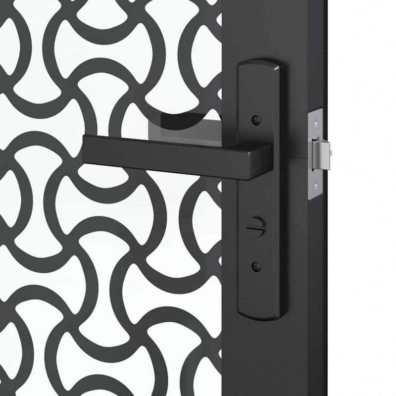 Drzwi szklane Fretwork Czarny 76 x 3.5 x 201.5 cm Aluminium
