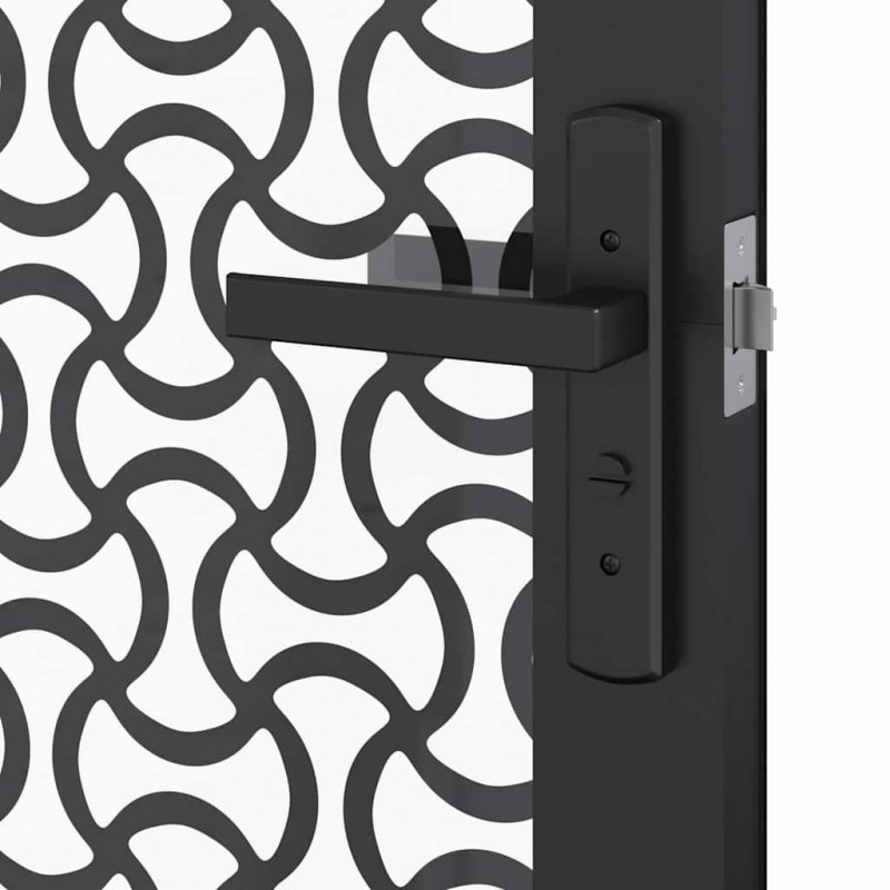 Drzwi szklane Fretwork Czarny 76 x 3.5 x 201.5 cm Aluminium
