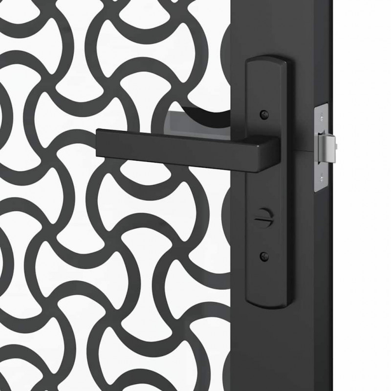 Drzwi szklane Fretwork Czarny 76 x 3.5 x 201.5 cm Aluminium