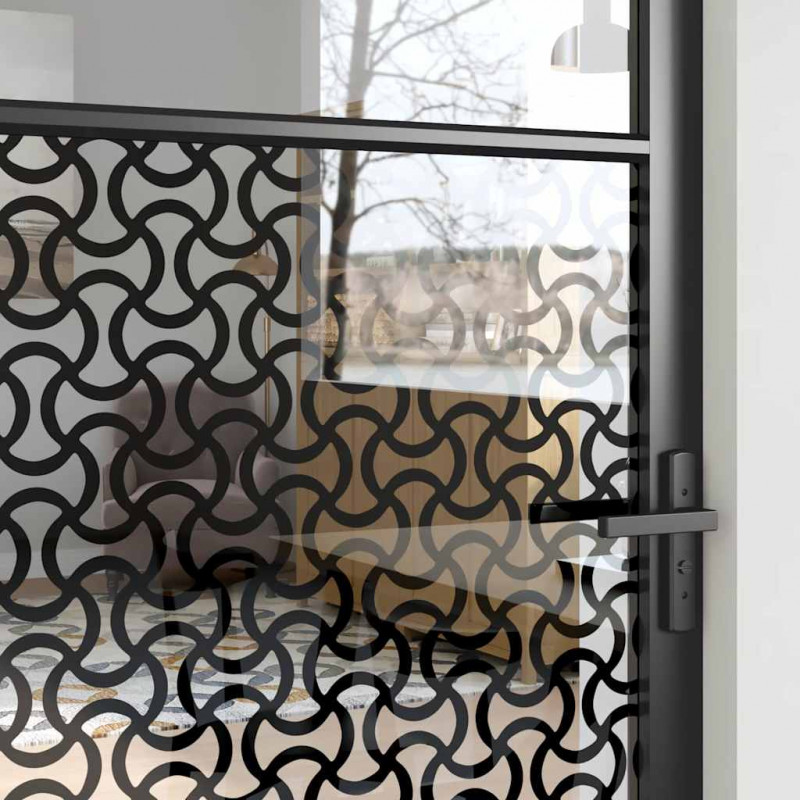 Drzwi szklane Fretwork Czarny 76 x 3.5 x 201.5 cm Aluminium