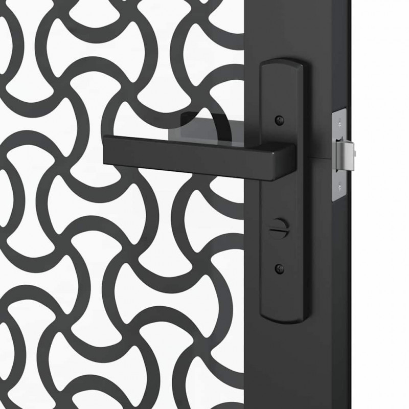 Drzwi szklane Fretwork Czarny 76 x 3.5 x 201.5 cm Aluminium
