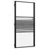 Drzwi szklane Paski Czarny 76 x 3.5 x 201.5 cm Aluminium