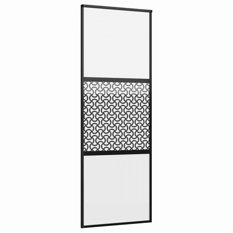 Drzwi szklane Fretwork Czarny 90 x 2 x 205 cm Aluminium
