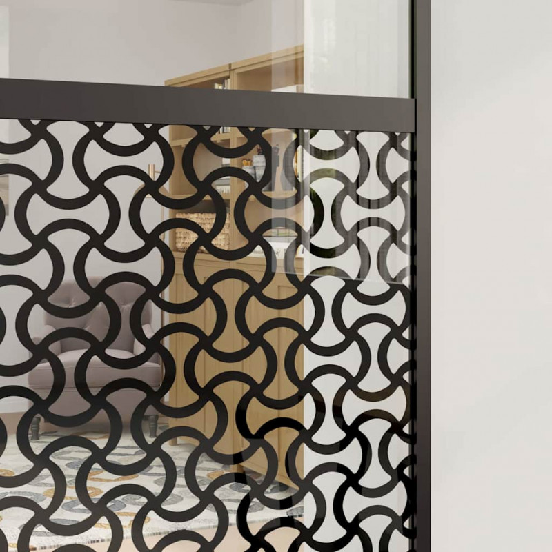 Drzwi szklane Fretwork Czarny 90 x 2 x 205 cm Aluminium