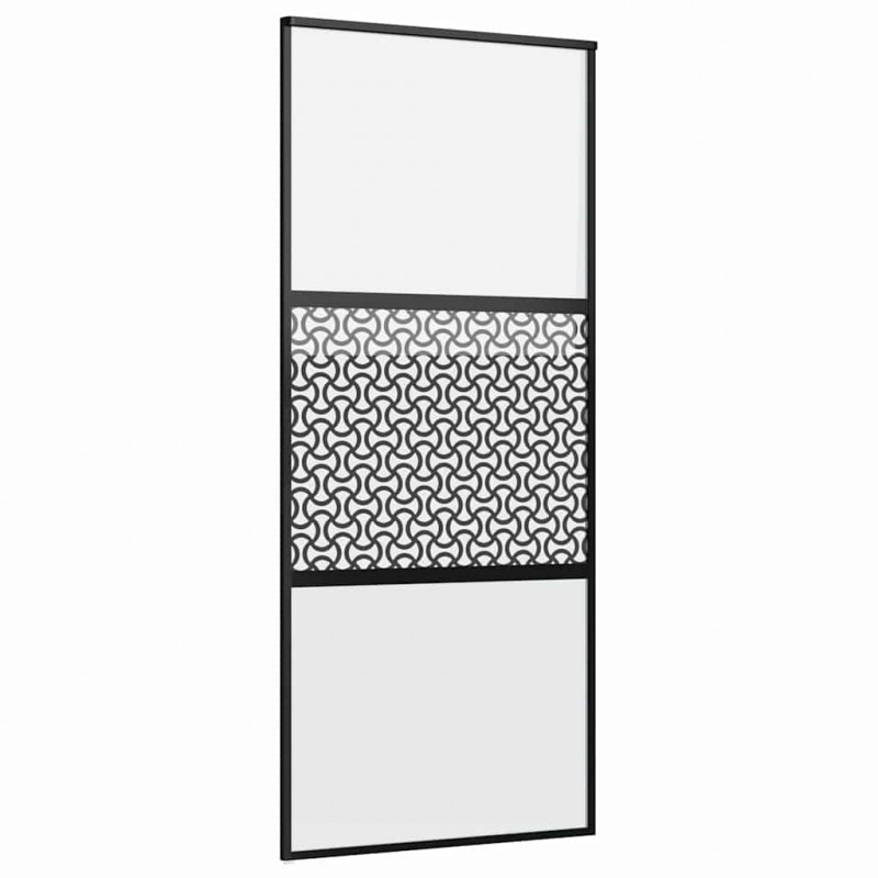 Drzwi szklane Fretwork Czarny 90 x 2 x 205 cm Aluminium