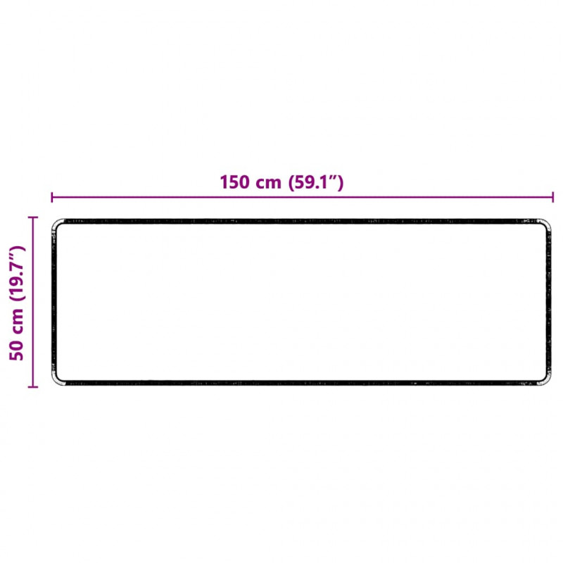 Bieżnik dywanowy Czarny 50 x 150 cm 100% Poliester Tuft