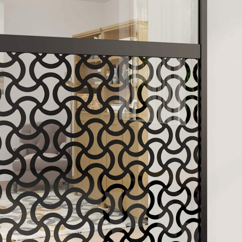 Drzwi szklane Fretwork Czarny 90 x 2 x 205 cm Aluminium