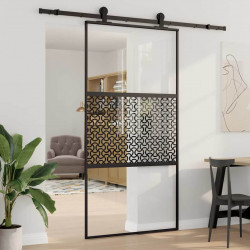 Drzwi szklane Fretwork Czarny 90 x 2 x 205 cm Aluminium