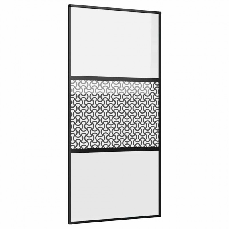 Drzwi szklane Fretwork Czarny 90 x 2 x 205 cm Aluminium
