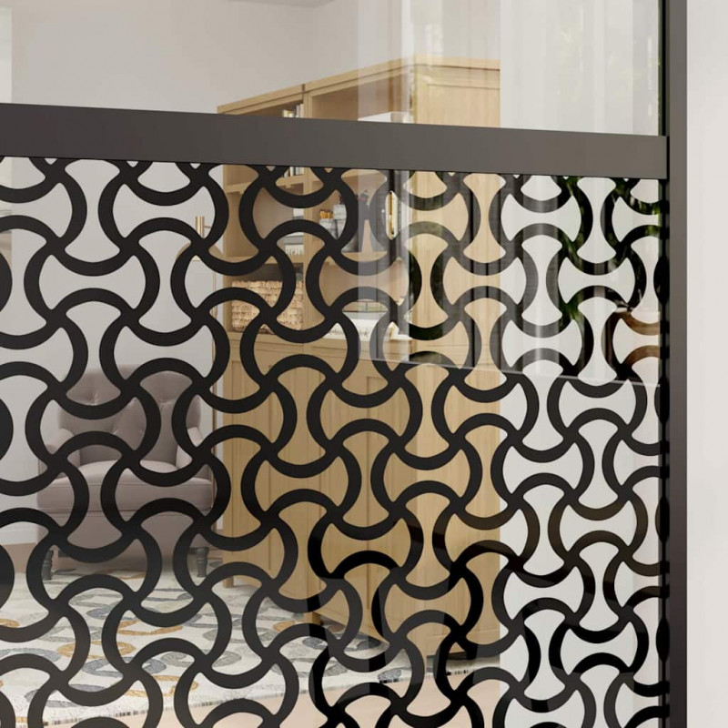 Drzwi szklane Fretwork Czarny 90 x 2 x 205 cm Aluminium