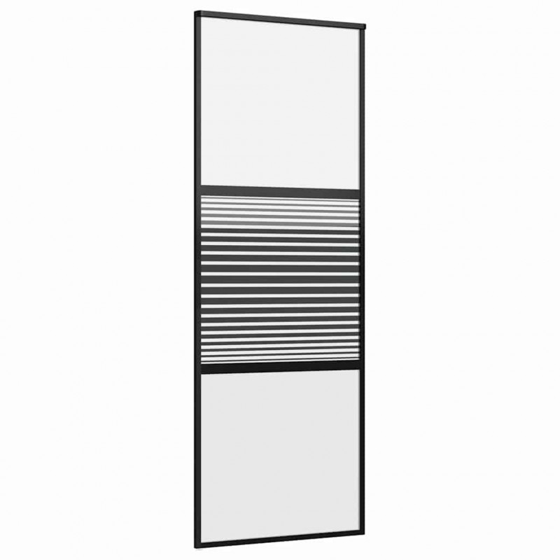 Drzwi szklane Paski Czarny 90 x 2 x 205 cm Aluminium