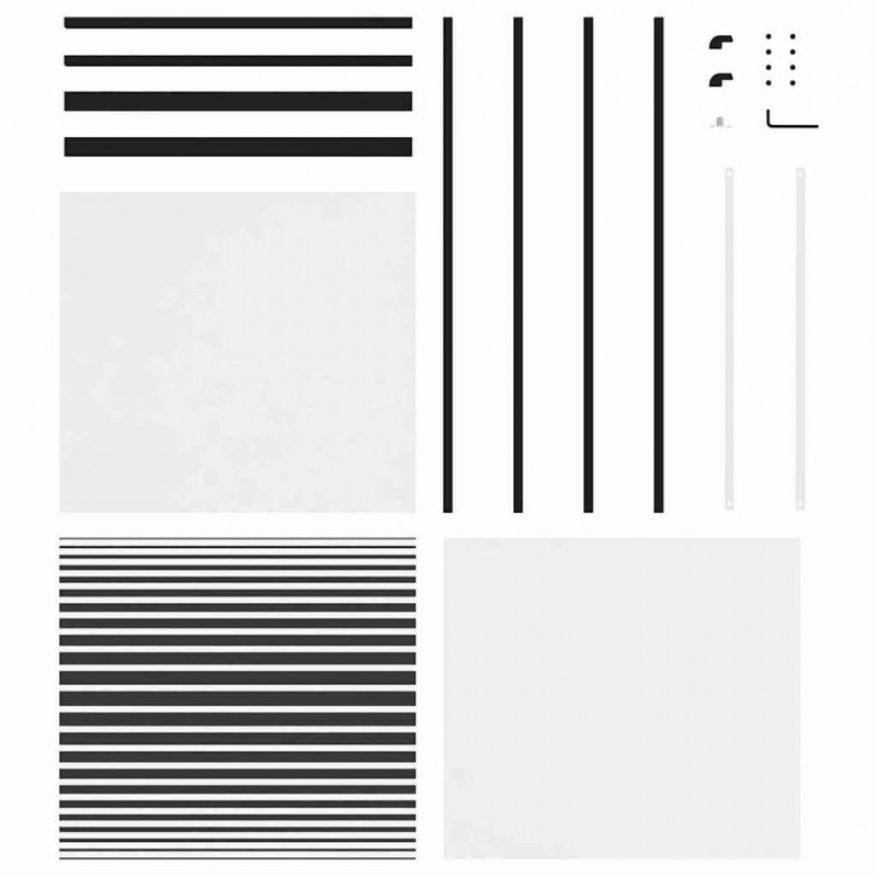Drzwi szklane Paski Czarny 90 x 2 x 205 cm Aluminium