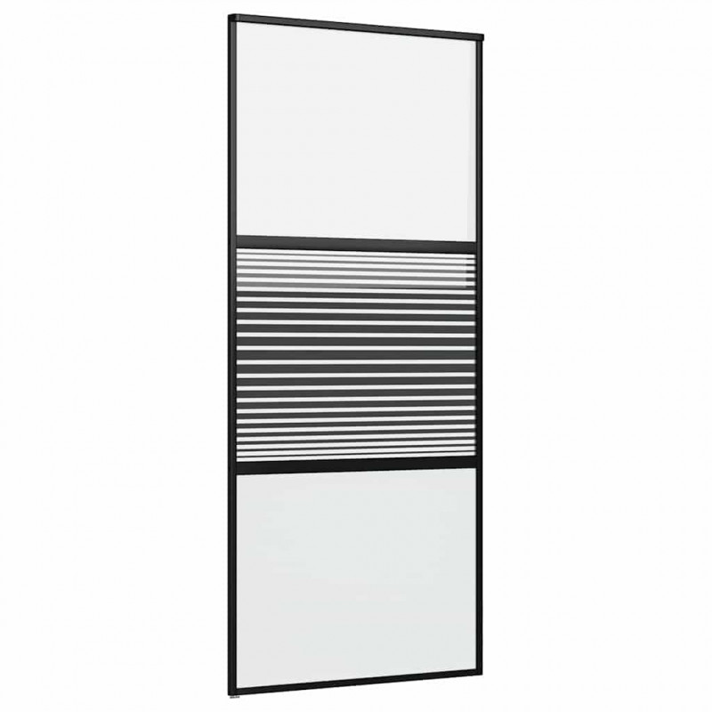 Drzwi szklane Paski Czarny 90 x 2 x 205 cm Aluminium