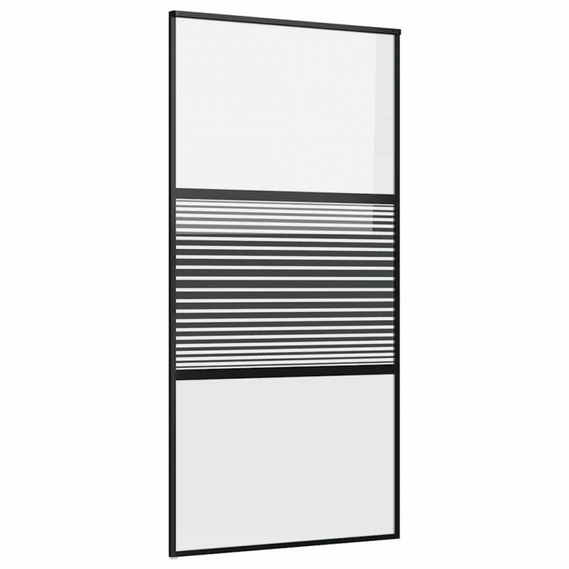 Drzwi szklane Paski Czarny 90 x 2 x 205 cm Aluminium