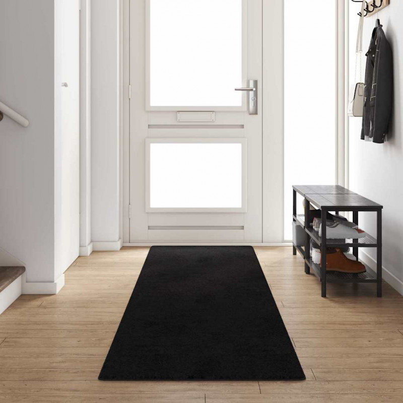 Bieżnik dywanowy Czarny 80 x 400 cm 100% Poliester Tuft