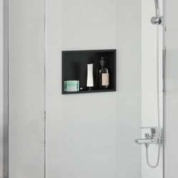 Nisza prysznicowa Czarny 30 x 20 x 9,5 cm Stal nierdzewna