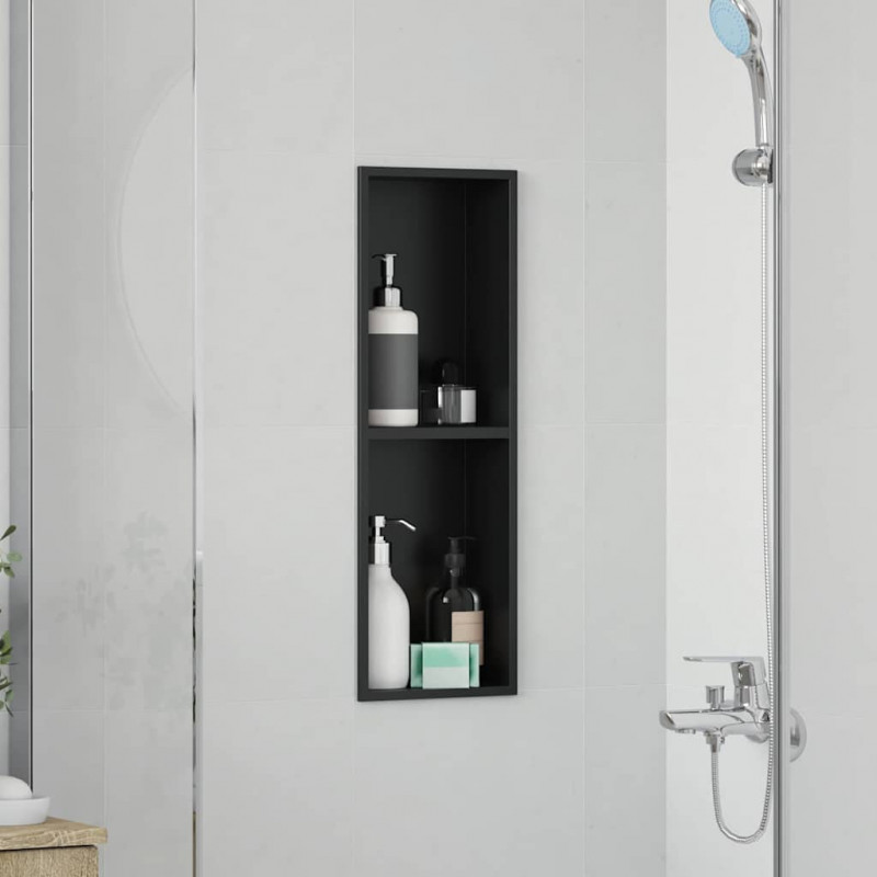 Nisza prysznicowa Czarny 60 x 20 x 9,5 cm Stal nierdzewna