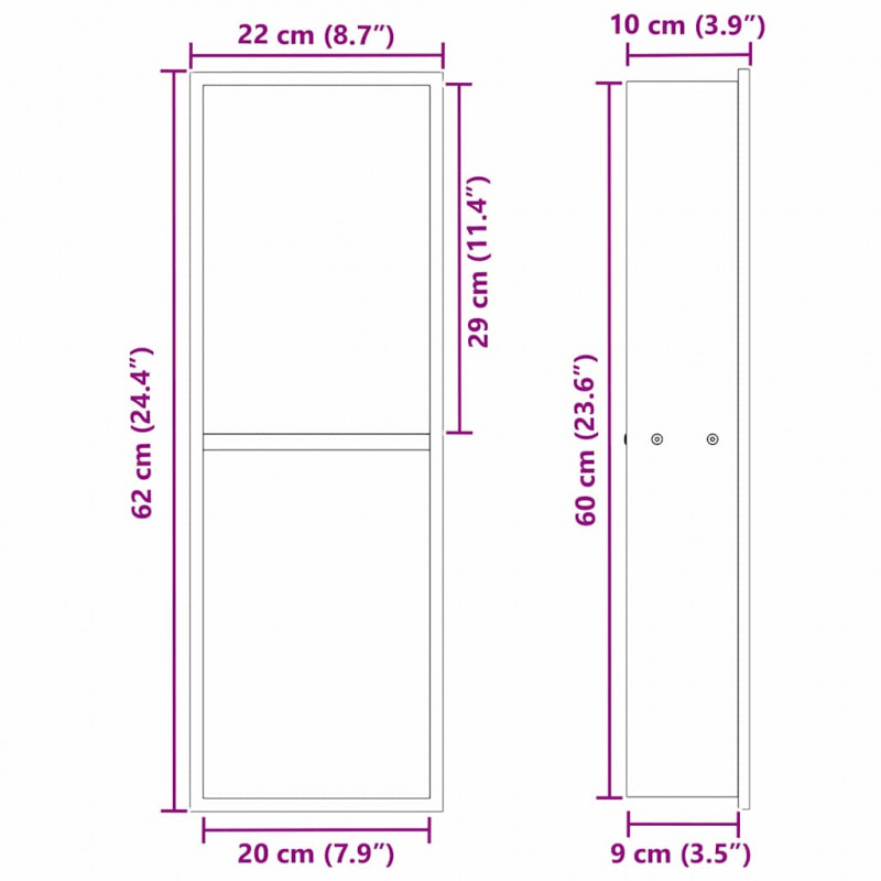 Nisza prysznicowa Czarny 60 x 20 x 9,5 cm Stal nierdzewna