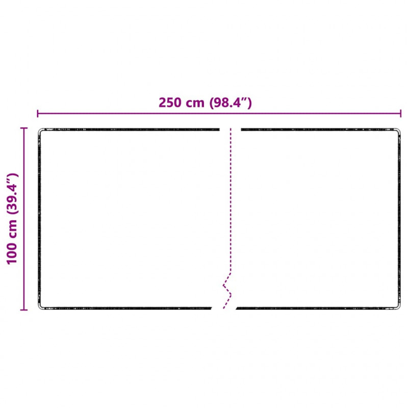 Bieżnik dywanowy Czarny 100 x 250 cm 100% Poliester Tuft