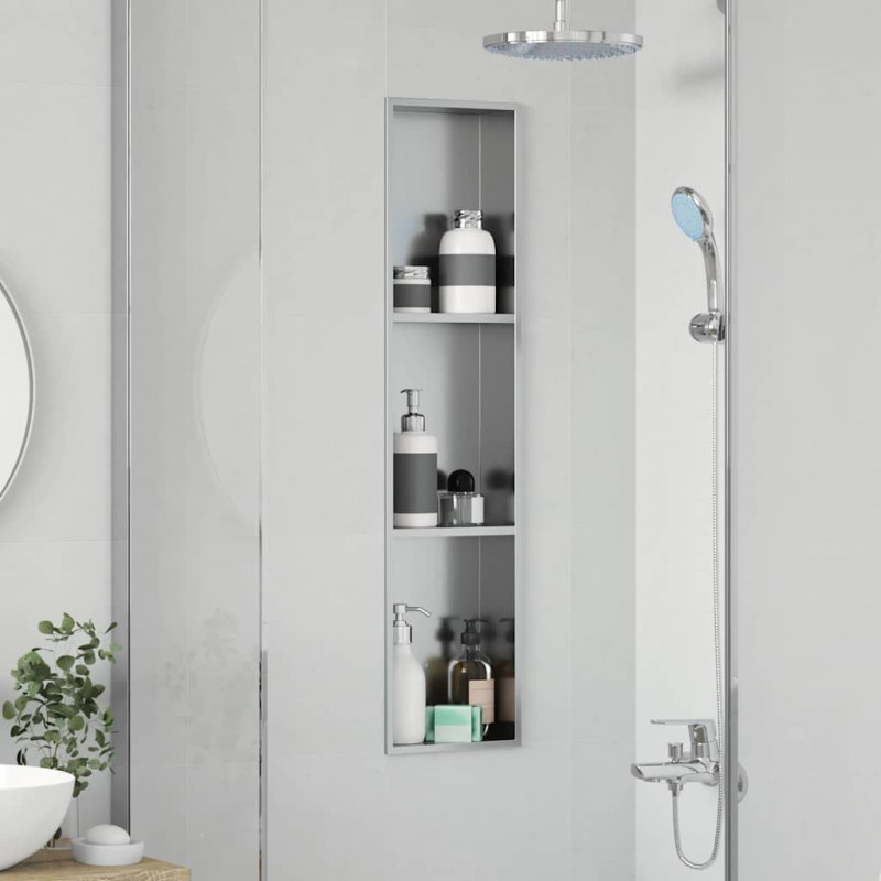 Nisza prysznicowa Srebrny 90 x 20 x 9,5 cm Stal nierdzewna