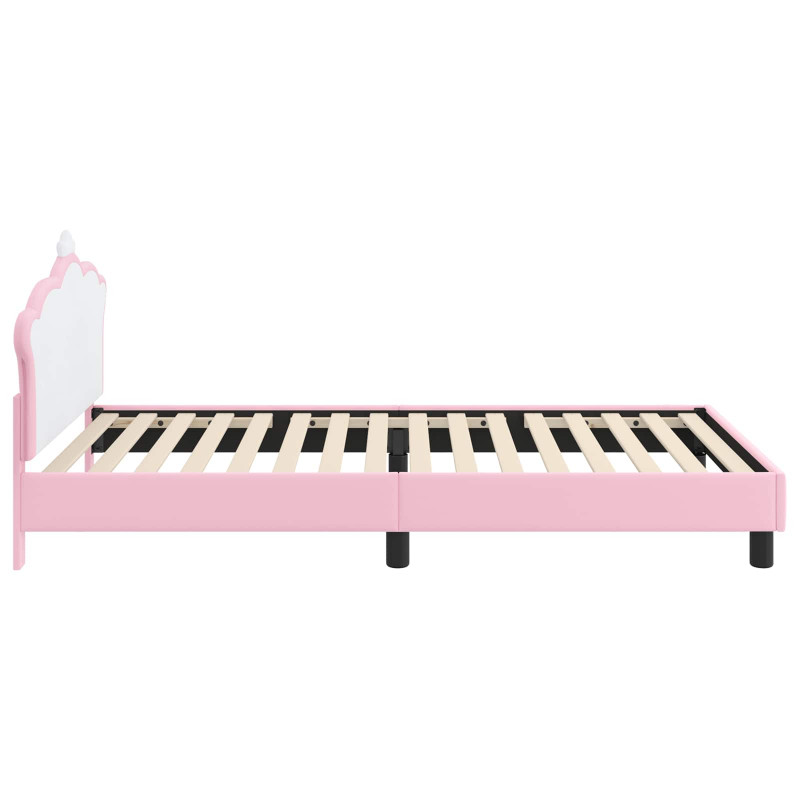 Łóżko Dziecięce z Ramą i Zagłówkiem Różowy 90 x 200 cm PU