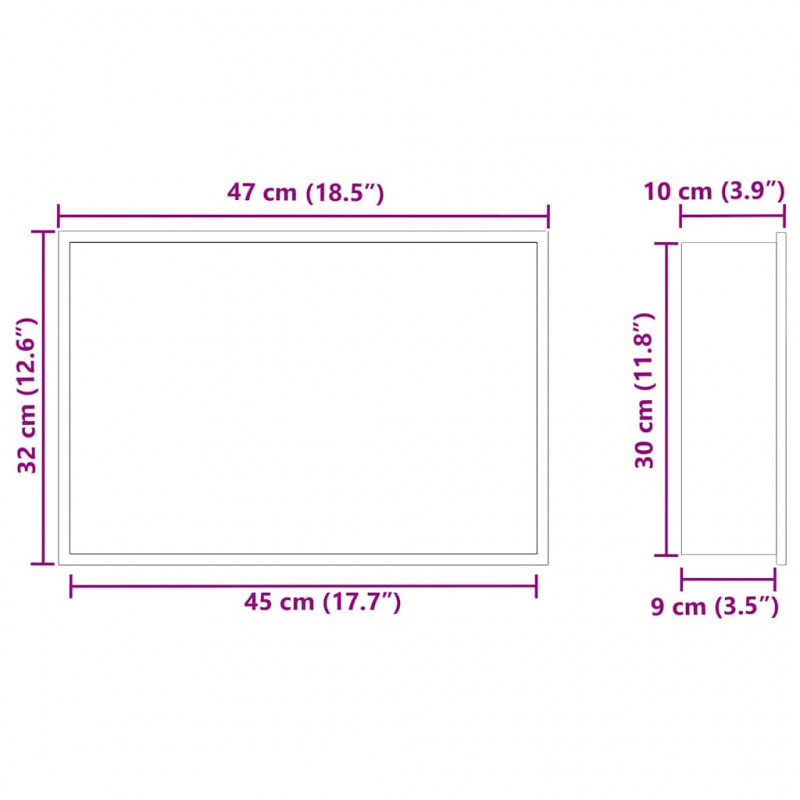Nisza prysznicowa Biały 45 x 30 x 9,5 cm Stal nierdzewna