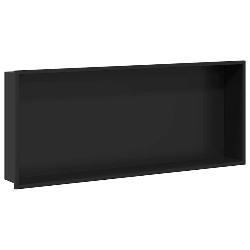 Nisza prysznicowa Czarny 75 x 30 x 9,5 cm Stal nierdzewna