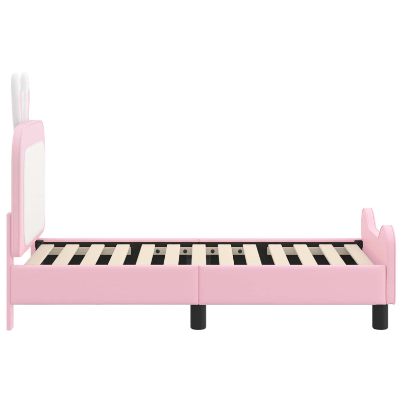 Stelaż łóżka dla malucha z oparciem Różowy 70 x 140 cm PU