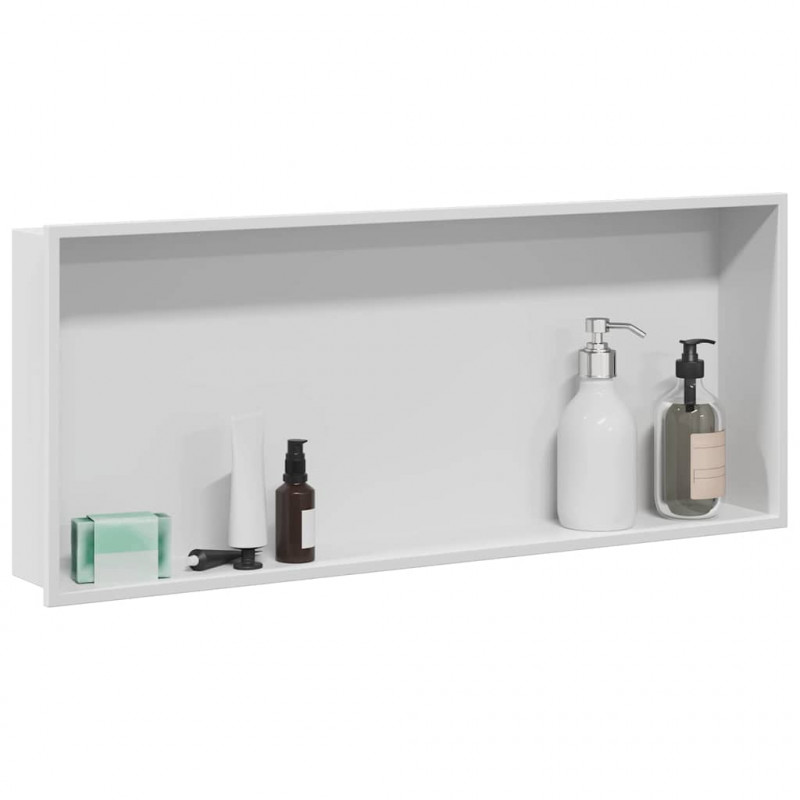 Nisza prysznicowa Biały 75 x 30 x 9,5 cm Stal nierdzewna