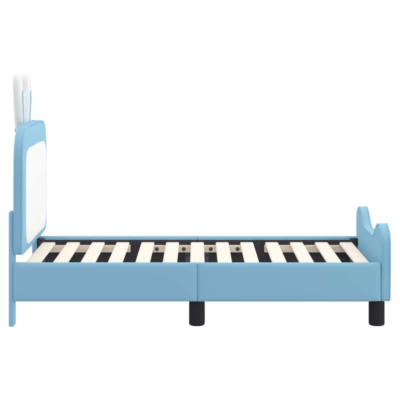 Stelaż łóżka dla malucha z oparciem Niebieski 70 x 140 cm PU