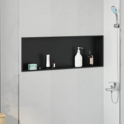 Nisza prysznicowa Czarny 90 x 30 x 9,5 cm Stal nierdzewna