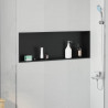 Nisza prysznicowa Czarny 90 x 30 x 9,5 cm Stal nierdzewna