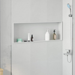 Nisza prysznicowa Biały 90 x 30 x 9,5 cm Stal nierdzewna
