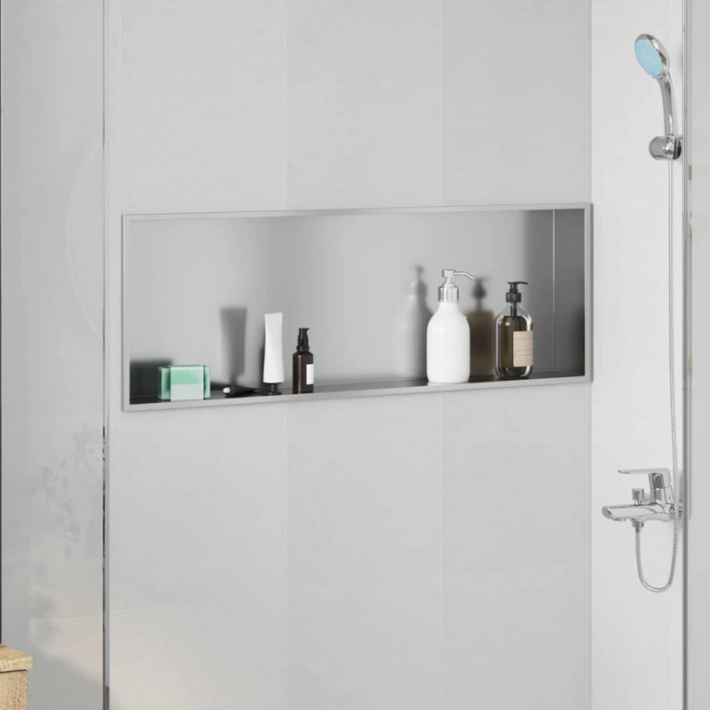 Nisza prysznicowa Srebrny 90 x 30 x 9,5 cm Stal nierdzewna