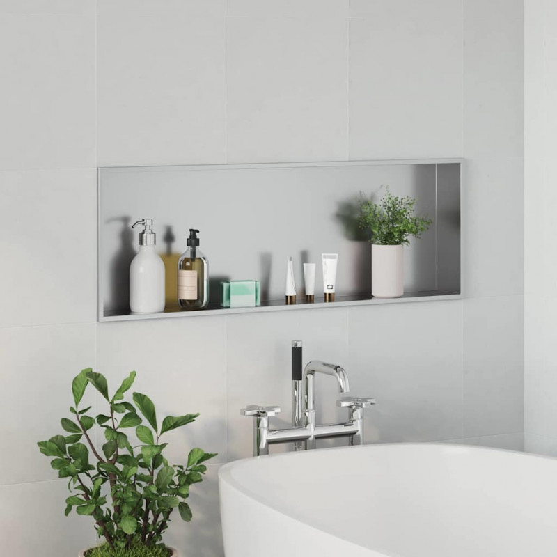 Nisza prysznicowa Srebrny 90 x 30 x 9,5 cm Stal nierdzewna