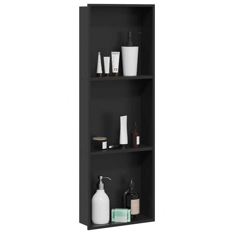 Nisza prysznicowa Czarny 92 x 32 x 10 cm Stal nierdzewna