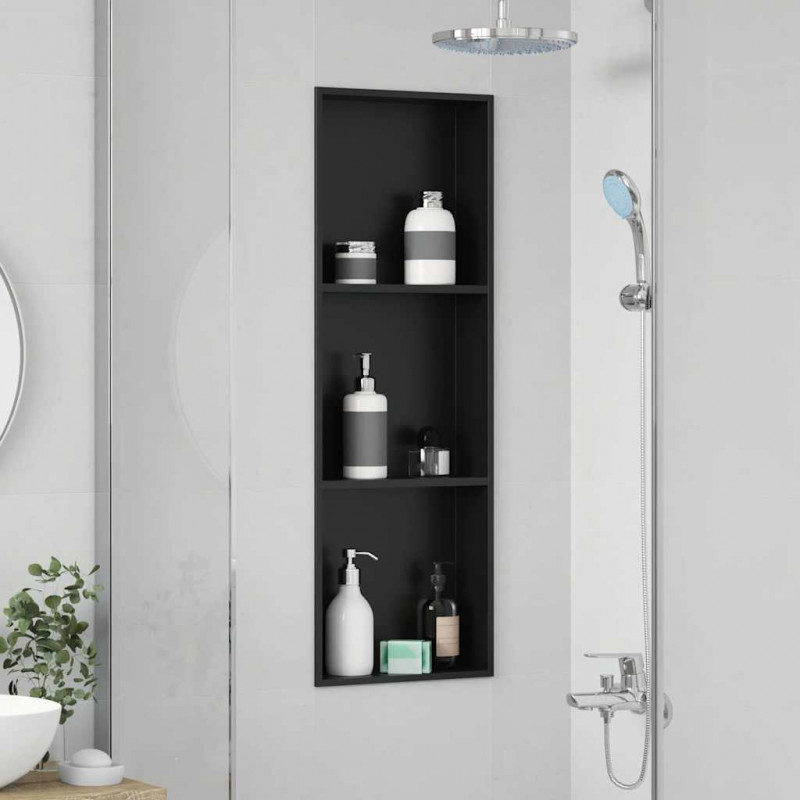 Nisza prysznicowa Czarny 92 x 32 x 10 cm Stal nierdzewna
